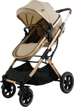 Ding Juna Kinderwagen 3 In 1 - Beige/Rose - Combi Kinderwagen Incl. Autostoel -Happy Horse Winkel 837x1200 7