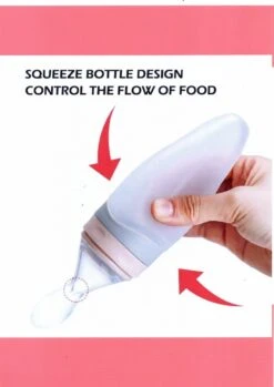 Merkloos Babyfles Met Lepel-baby/kinderbestek-100ml-BPA Vrij + 2 Bijtring/fruitspenen-rose -Happy Horse Winkel 849x1200 5