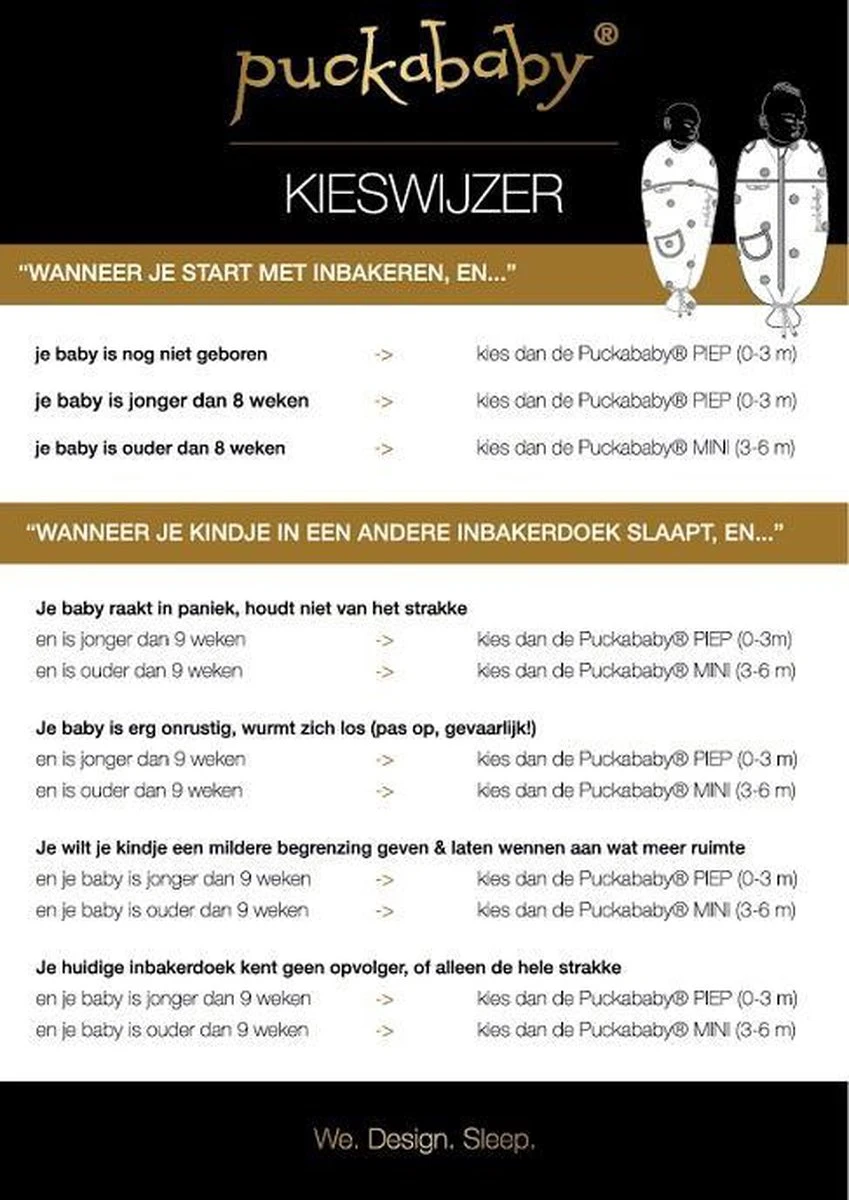 Puckababy Inbakerslaapzak Original Mini 3-6m - White Pucky 11 Puckababy Inbakerslaapzak Original Mini 3-6m - White Pucky - Afbeelding 9