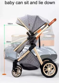 Merkloos Luxe Multi-functionele 3 In 1 Kinderwagen - Kwalitatieve Buggy - Opklapbare Wandelwagen - Khaki -Happy Horse Winkel 863x1200 4