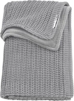 Meyco Herringbone Velvet Wiegdeken - Grijs - 75x100cm