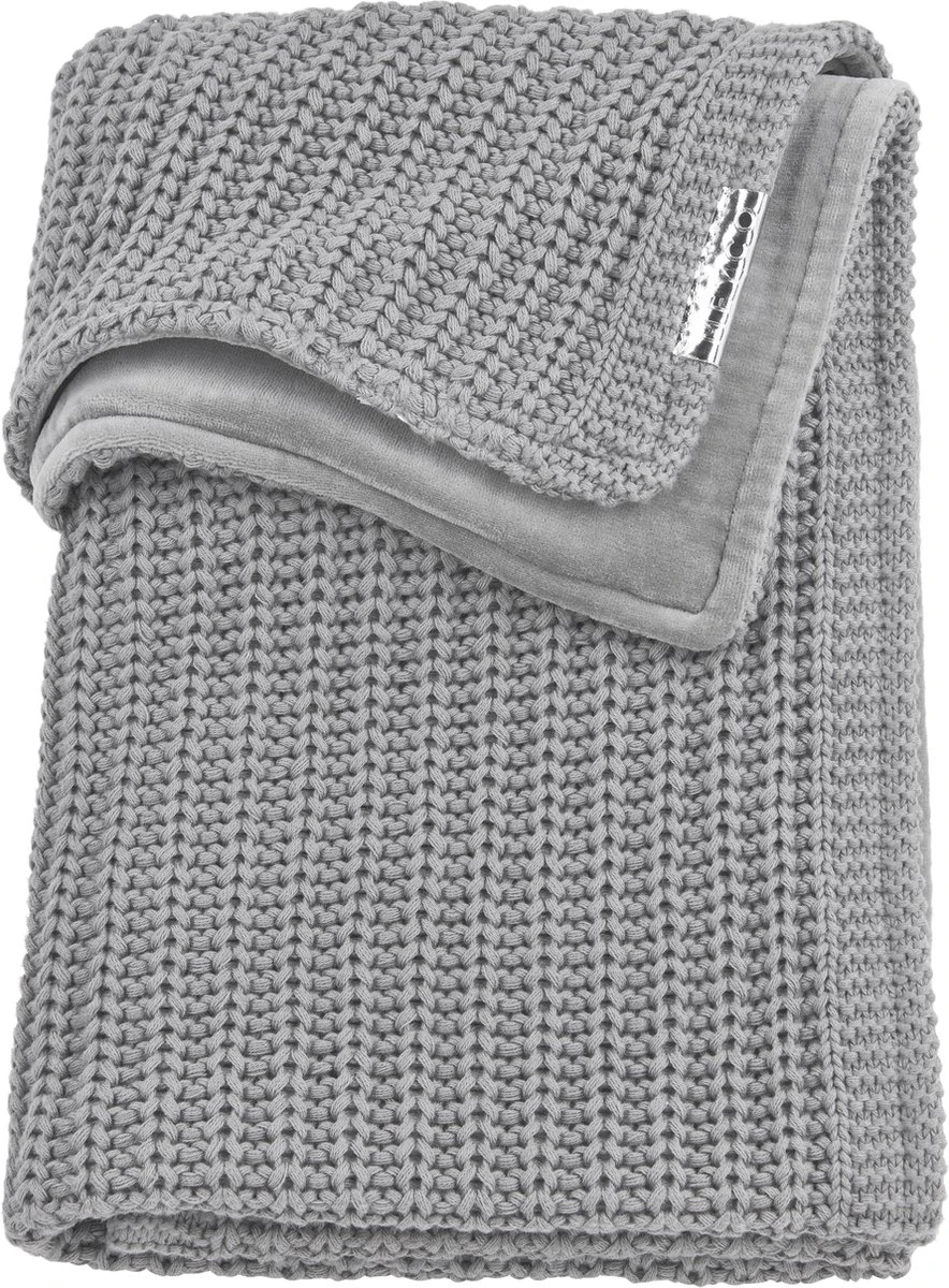 Meyco Herringbone Velvet Wiegdeken - Grijs - 75x100cm 3 Meyco Herringbone Velvet Wiegdeken - Grijs - 75x100cm