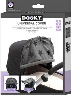 Dooky Universal Cover Zonnescherm Kinderwagen - Grey Stars -Happy Horse Winkel 893x1200 2