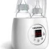 Grundig Flessenwarmer - Dubbele Flesverwarmer - 200W - Ruimte Voor 2 Babyflessen - Verwarmen, Ontdooien En Steriliseren - Incl. Stoomkap - Wit