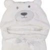 Merkloos Witte Beer Baby Badcape Met Capuchon - Wikkeldeken - Fleece Deken - Kraamcadeau -Happy Horse Winkel 991x1200